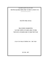 Hoạt động marketing tại viện thông tin khoa học xã hội, viện hàn lâm khoa học xã hội việt nam 