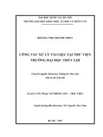 Công tác xử lý tài liệu tại thư viện trường đại học thủy lợi (tt)