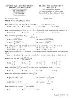 Đề thi giữa học kì 2 môn Toán lớp 10 trường THPT Nguyễn Du, TP Hồ Chí Minh năm học 2016  2017 