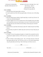 Đề thi giữa học kì 2 môn Sinh học lớp 10 trường THPT Đào Duy Từ, Thanh Hóa năm học 2014  2015 