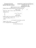 Đề thi giữa học kì 2 môn Toán lớp 10 trường THPT Đoàn Thượng, Hải Dương năm học 2016  2017