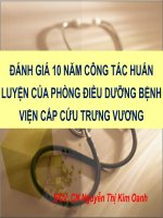 ĐÁNH GIÁ 10 NĂM CÔNG TÁC HUẤN LUYỆN CỦA PHÒNG ĐIỀU DƯỠNG BỆNH VIỆN CẤP CỨU TRƯNG VƯƠNG