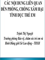 Các Nội Dung Liên Quan Đến Phòng, Chống Xâm Hại Tình Dục Trẻ Em