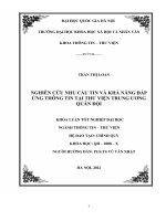 NGHIÊN CỨU NHU CẦU TIN VÀ KHẢ NĂNG ĐÁP ỨNG THÔNG TIN TẠI THƯ VIỆN TRUNG ƯƠNG QUÂN ĐỘI