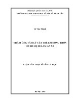 Thích ứng tâm lý của trẻ em nông thôn có bố mẹ đi làm ăn xa (Tóm tắt, trích đoạn)