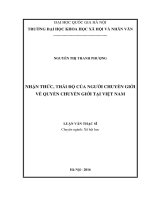 Nhận thức, thái độ của người chuyển giới về quyền chuyển giới tại việt nam (Tóm tắt, trích đoạn)