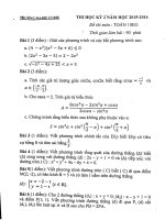 Đề thi học kì 2 môn Toán lớp 10 trường THPT Marie Curie năm học 2015  2016 