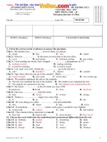 Đề thi học kỳ 2 môn Tiếng Anh lớp 10 trường THPT Thạnh Lộc, Kiên Giang năm học 2016  2017 có đáp án 