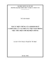Tội ác diệt chủng của khmer đỏ ở campuchia và vai trò của việt nam trong việc tiêu diệt chế độ diệt chủng (Tóm tắt, trích đoạn)
