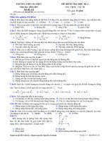 Đề thi học kì 2 môn Vật lý lớp 10 trường THPT Đa Phúc, Hà Nội năm học 2016  2017 