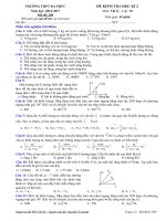 Đề thi học kì 2 môn Vật lý lớp 10 trường THPT Đa Phúc, Hà Nội năm học 2016  2017 