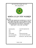 Bước đầu khảo sát, đánh giá và xử lý các hợp chất hữu cơ có trong nước thải bằng phương pháp keo tụ trên địa bàn tổ dân phố an đào c – trâu quỳ   gia lâm – hà nội 