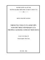 Thích ứng tâm lý của sinh viên năm thứ nhất với nội quy của trường cao đẳng cảnh sát nhân dân i (Tóm tắt, trích đoạn)