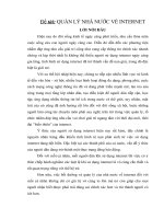 Tiểu luận  môn quản lý nhà nước trên các lĩnh vực trọng yếu   QUẢN lý NHÀ nước vè INTERNET