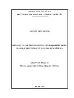 Đảng bộ thành phố Hải Phòng lãnh đạo phát triển giáo dục phổ thông từ năm 2001 đến năm 2014