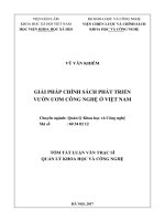Giải pháp chính sách phát triển vườn ươm công nghệ ở việt nam tt 