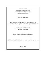 Hiệp định đối tác xuyên Thái Bình Dương (TPP) và những vấn đề đặt ra đối với Hải quan Việt Nam (LV thạc sĩ)