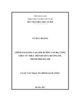 Chính sách đào tạo, bồi dưỡng cán bộ, công chức từ thực tiễn huyện chương mỹ, thành phố hà nội