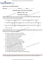 Đề thi thử THPT quốc gia 2017 môn tiếng Anh có đáp án  trường THPT chuyên Hậu Giang