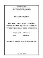 Học tập và vận dụng tư tưởng hồ chí minh về đạo đức cách mạng từ thực tiễn thành phố hải phòng tt