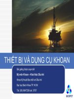 khoan khai thác dầu khí, thiết bị và dụng cụ khoan