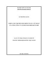 Tóm tắt Chiến lược thị phần bảo hiểm tài sản - kỹ thuật của Tổng Công ty Cổ phần Bảo hiểm Quân Đội  Luận văn ThS. Quản trị - Quản lý
