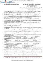 Đề thi thử THPT 2017 quốc gia môn tiếng Anh có đáp án chi tiết  Trường THPT Lý Thường Kiệt.