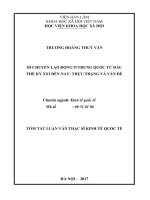 Di chuyển lao động ở trung quốc từ đầu thể kỷ XXI đến nay, thực trạng và vấn đề tt