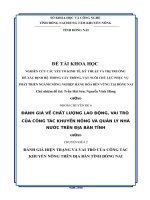 Thực trạng và vai trò của công tác khuyến nông nông nghiệp