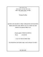 Quyền con người và thực thi quyền con người của đồng bào dân tộc Mông ở các tỉnh Tây Bắc Việt Nam hiện nay (LA tiến sĩ)