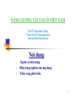 Bài giảng năng lượng tái tạo ở Việt Nam