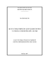 Quản lý hoạt động du lịch tại khu di tích và thắng cảnh hương sơn   hà nội 
