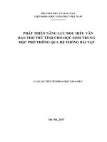 Phát triển năng lực đọc hiểu văn bản thơ trữ tình cho học sinh THPT qua hệ thống bài tập 