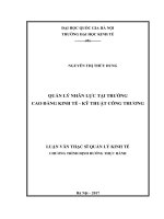 Quản lý nhân lực tại trường cao đẳng kinh tế   kỹ thuật công thương 