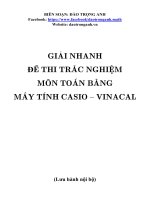 GIẢI NHANH ĐỀ THI TRẮC NGHIỆM MÔN TOÁN BẰNG MÁY TÍNH CASIO – VINACAL