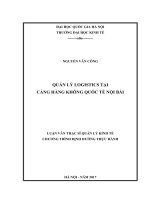 Quản lý Logistics tại Cảng hàng không quốc tế Nội Bài Luận văn ThS. Quản trị - Quản lý