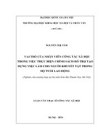 Vai trò của nhân viên công tác xã hội trong việc thực hiện chính sách hỗ trợ tạo dựng việc làm cho người khuyết tật trong độ tuổi lao động