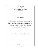 Hỗ trợ trẻ em tự kỷ trong giao tiếp từ thực tiễn Trung tâm tư vấn giáo dục và Trị liệu trẻ em, huyện Bình Chánh, thành phố Hồ Chí Minh (LV thạc sĩ)