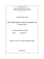 Phát triển dịch vụ kiểm toán độc lập ở việt nam tt