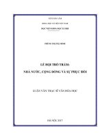 Lễ hội Trò Trám: Nhà nước, cộng đồng và sự phục hồi