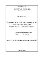 Giải pháp chính sách phát triển cán bộ, công chức từ thực tiễn địa bàn huyện thọ xuân   tỉnh thanh hóa tt