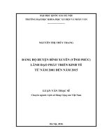 Đảng bộ huyện Bình Xuyên (Vĩnh Phúc) lãnh đạo phát triển kinh tế từ năm 2001 đến năm 2015