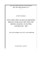 Tăng cường công tác đào tạo cán bộ, giảng viên, nhân viên trường cao đẳng y tế hà tĩnh giai đoạn 2017 đến 2020