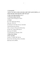 Skkn nâng cao chất lượng giáo dục kiến thức quốc phòng, an ninh cho học sinh trường trung học phổ thông mỹ lộc 