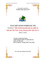 Skkn một số phương pháp về dạy tác phẩm ký hiện đại việt nam (trong chương trình ngữ văn 12 ban cơ bản) 