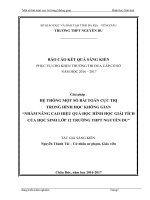 HỆ THỐNG một số bài TOÁN cực TRỊ  TRONG HÌNH học KHÔNG GIAN  NHẰM NÂNG CAO HIỆU QUẢ học HÌNH học GIẢI TÍCH của học SINH lớp 12 TRƯỜNG THPT NGUYỄN DU 