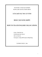 SÁNG KIẾN HOW TO TEACH ENGLISH COLLOCATIONS 