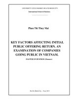 Key factors affecting initial public offering return an examination of compannies going public in vietnam 