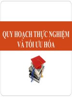 Quy hoạch thực nghiệm và tối ưu hóa