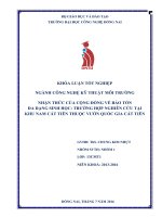 Nhận thức cộng đồng về bảo tồn đa dạng sinh học vườn quốc gia cát tiên